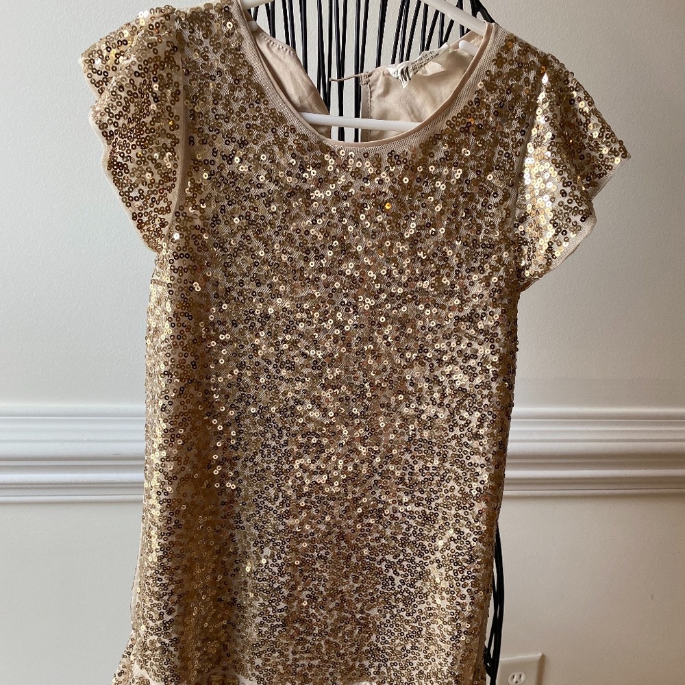 Sequin gold girls dress